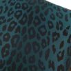 Leopard print dark teal cushion with piping detail