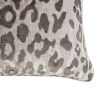 Natural rectangular cushion with brown leopard print