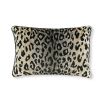 Cream rectangular cushion with black leopard print