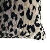 Cream rectangular cushion with black leopard print