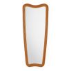 Full length mirror with wooden rippled frame