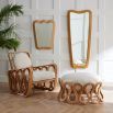 Mirror with wooden rippled frame