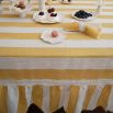 Large Rectangle Tablecloth Ruffle - Yellow Stripe