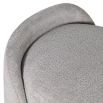 upholstered grey bench with curved edges