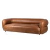 Curvaceous sofa in brock faux leather finish