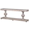 Large wooden console table with sculptural legs 