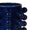 Blue vase with ceramic bobble details