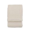 Beige crinkle stripe bedspread