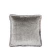 Velvet cushion with soft fringing