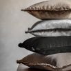 Velvet cushion with soft fringing