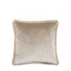 Velvet cushion with soft fringing