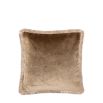 Velvet cushion with soft fringing