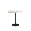 Square top bistro table in four different neutral finishes