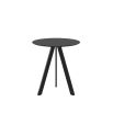 Black bistro table with tapered legs