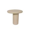 Natural rounded side table with plinth base