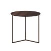 Brown round wood top side table