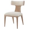 Scandinavian style dining chair with upholstered seat and backrest