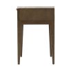 wooden bedside table with concrete-style surface and single drawer