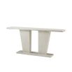 Whitewood console table with two pedestal design