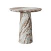 Timeless brown and white marble side table