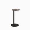 Dark bronze base side table with round marble top