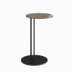 Rounded side table with marble ceramic top