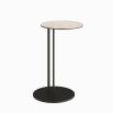 Rounded side table with marble ceramic top