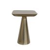 Gold square side table with rounded top edges