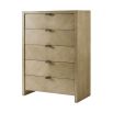 Five drawer tall chest with modern parquet inlay design