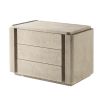 Light brown bedside table chest with three drawers
