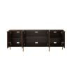 Rich veneer sideboard with brass legs