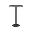 Round black metal bar table with gold trim