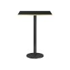 Black square top bar table with gold trim