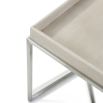 Shagreen effect tray table with silver geometric base