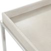 Shagreen effect tray table with silver geometric base