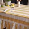 Large Rectangle Tablecloth Ruffle - Yellow Stripe