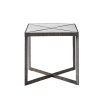 Gorgeous side table blending smooth and ridged surface