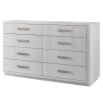 Off-white chest of drawers with silver handles