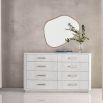 Off-white chest of drawers with silver handles