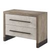 Brown and grey 2-drawer bedside table