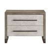 Brown and grey 2-drawer bedside table