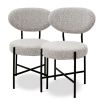 Mid-Century Modern style chair featuring a soft-touch Bouclé grey upholster