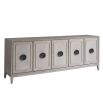 Wooden sideboard with grey finish and five doors