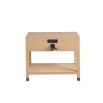 Single drawer bedside table with lower shelf in elegant light wood finish