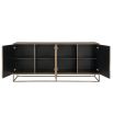 Dazzling sideboard with sunburst style aged brass finish