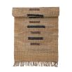 Jute woven rug with minimalist brown pattern