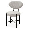 Mid-Century Modern style chair featuring a soft-touch Bouclé grey upholster