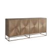 Dazzling sideboard with sunburst style aged brass finish