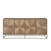 Dazzling sideboard with sunburst style aged brass finish