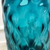blue hand-blown glass hurricane